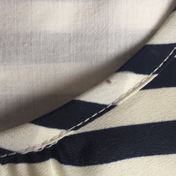 Cream and Navy stripe summer dress - Picture 5 of 6